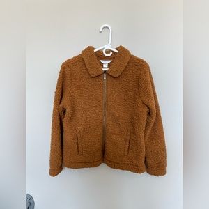 NWT Christopher & Banks Petite Medium Sherpa Caramel Brown